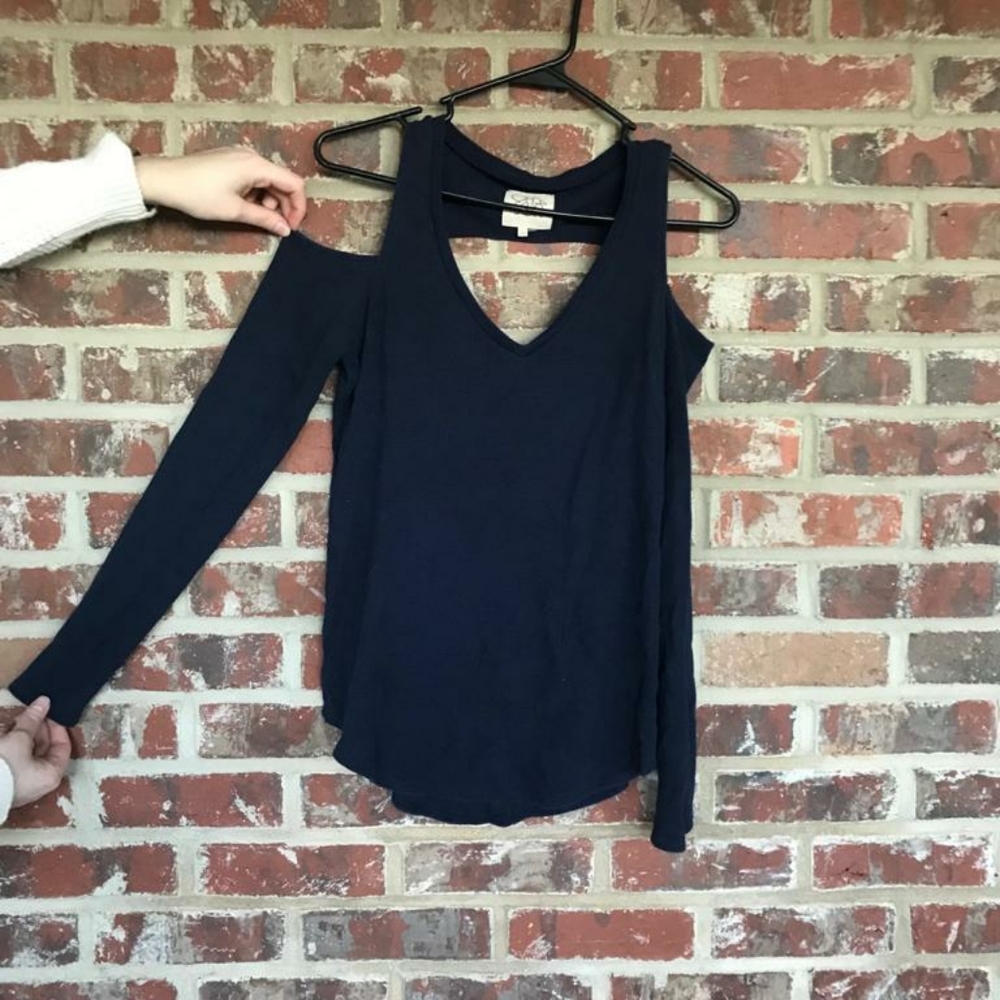Cold shoulder sweater